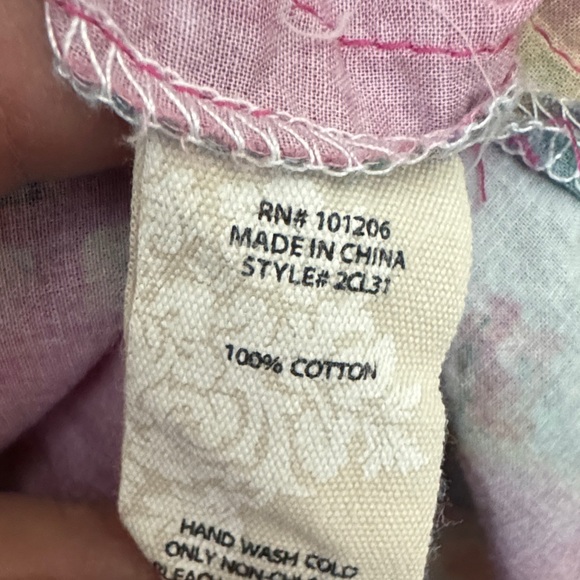 Soft Surroundings small Colorful Patterned cotton button up shift dress 3/4 sl - Picture 10 of 13